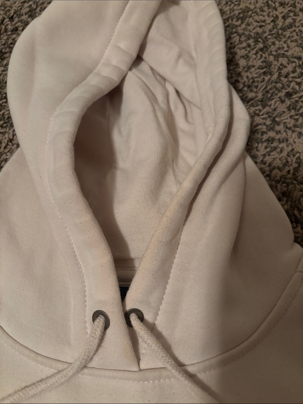 Carhartt Women’s Cream Hoodie with Brown Logo Sleeve - Picture 2 of 6